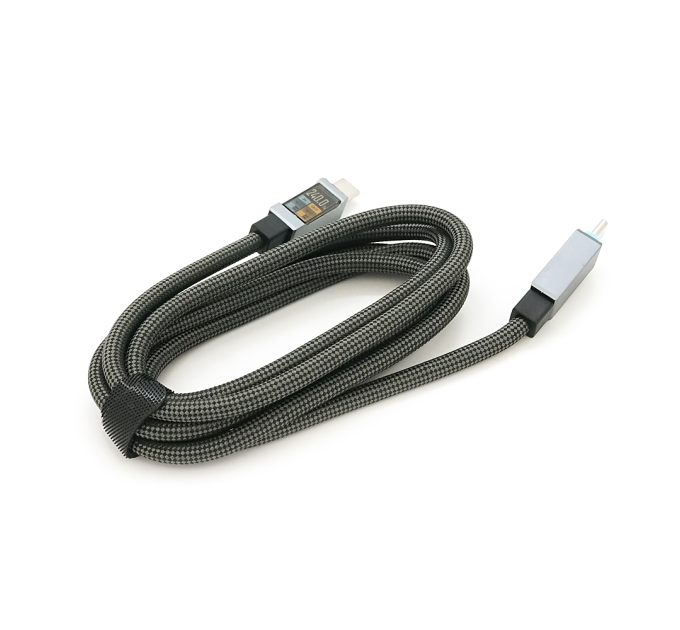 Кабель Type-C to Type-C (male to male), струм 5А, Підтримка SCP, QC3.0, PD до 240Вт, довжина 1.5м, оплетка, Black, Box