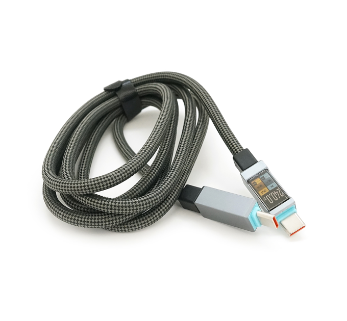 Кабель Type-C to Type-C (male to male), струм 5А, Підтримка SCP, QC3.0, PD до 240Вт, довжина 1.5м, оплетка, Black, Box
