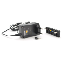 Універсальний БП Input 100V-240V 50-60Mhz, Output :3V-12V-1.5.A 18W, 6 Г-подібних роз'ємів 2.35*0.75 / 3.0*1.1 / 3.5*1.35 / 4.0*1.7 / 5.5 BOX