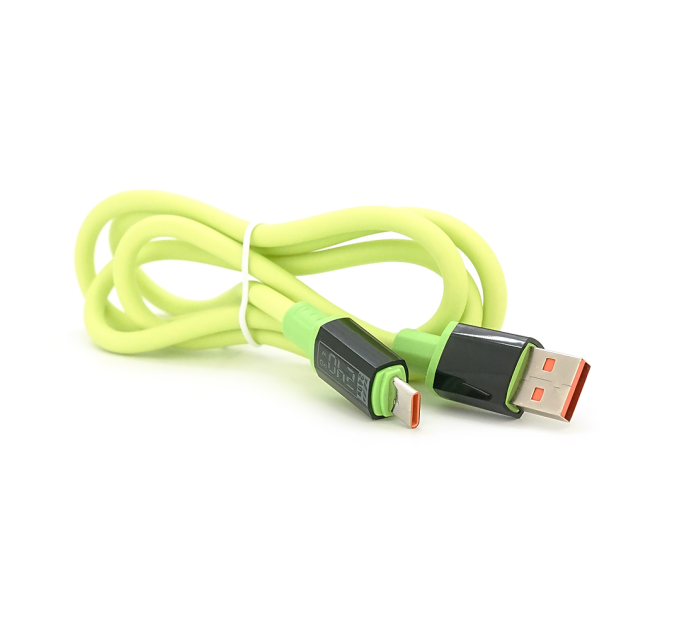 Кабель USB to Type-C (male to male), Підтримка SCP, QC3.0, PD до 240Вт, 480Mbps, довжина 1.0м, обплетення, Green, Box
