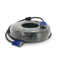 Кабель Merlion VGA 30m, male to male (тато-тато), 2 фериту, чорно-синій, кульок