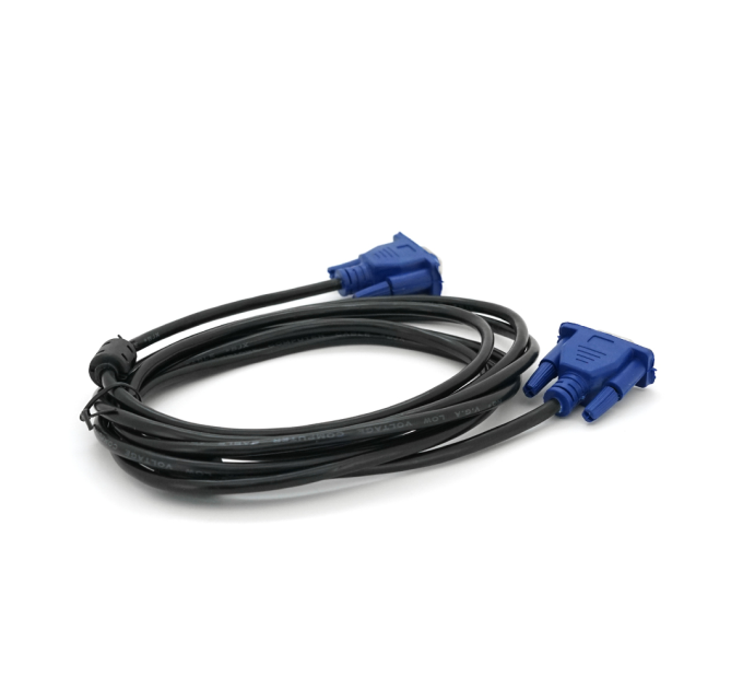 Кабель Merlion VGA 3 + 2 3m, male to male (тато-тато), 2 фериту, чорно-синій, пакет Q150