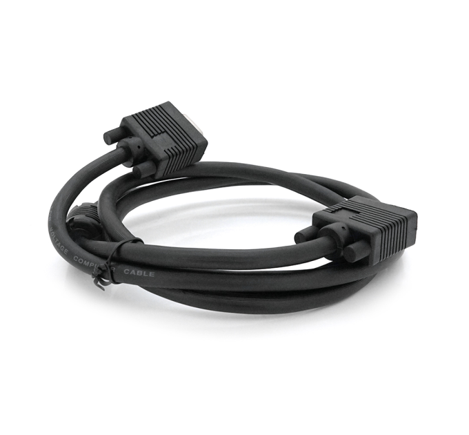 Кабель Merlion VGA 1.5m, male to male (тато-тато), 1 ферит, чорний, Пакет Q125