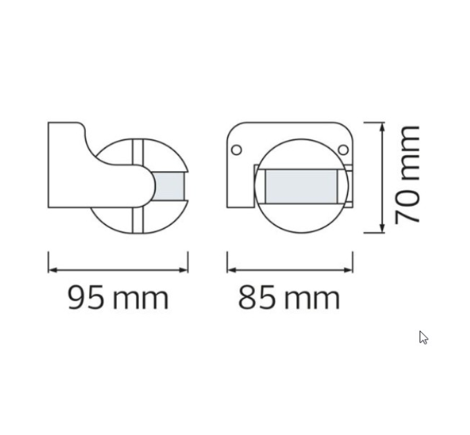 Датчик руху + сутінковий LINEA 1000W 220-240V IP44 180 градусів. 95х85х70мм білий