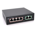 POE комутатор Merlion 4 POE 10 / 100 + 2 RJ45 10 / 100 вбудований блок живлення 52V 1.05A