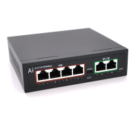 POE комутатор Merlion 4 POE 10 / 100 + 2 RJ45 10 / 100 вбудований блок живлення 52V 1.05A