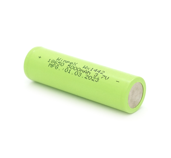 Акумулятор WMP-5000 18650 Li-Ion Tip Top, 2000mAh, 3.7V, Green