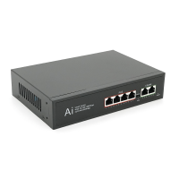 POE комутатор гігабітний Merlion 4 POE 10 / 100 / 1000 + 2 RJ45 10 / 100 / 1000 вбудований блок живлення 52V 1.25A