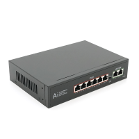 POE комутатор гігабітний Merlion 6 POE 10 / 100 / 1000 + 2 RJ45 10 / 100 / 1000 вбудований блок живлення 52V 2.3A