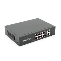 POE комутатор гігабітний Merlion 8 POE 10 / 100 / 1000 + 2 RJ45 10 / 100 / 1000 вбудований блок живлення 52V 2.3A