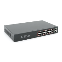 POE комутатор гігабітний Merlion 16 POE 10 / 100 / 1000 + 2 RJ45 10 / 100 / 1000 вбудований блок живлення 52V 4.8A