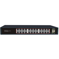 Комутатор Merlion MG1024S 24 портів RJ45 Ethernet + 2 SFP 10 / 100 / 1000 Мбіт / сек. метал AC220V.