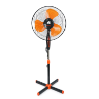 Вентилятор підлоговий YT41905, 16″, 100W, ціна за ящик (2шт), 3 режими, 220V, Black / Orange, Box