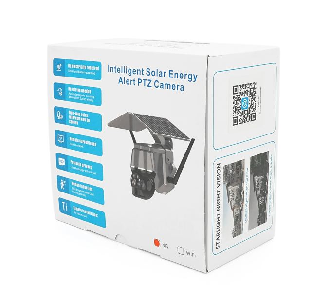 4 Мп 4G поворотна вулична PTZ відеокамера Voltronic, AI, Audio, Mic, PIR, Solar Panel 6.6W, SD, Battery Battery 9600mA, UBox IPPTZ26425 2.8mm, 360°,IP67