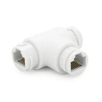 Розгалужувач RJ45 8P8C IP68 мама / 2 Х мама RJ45 для розгалуження кабелю, білий, водонепроникний, Q100
