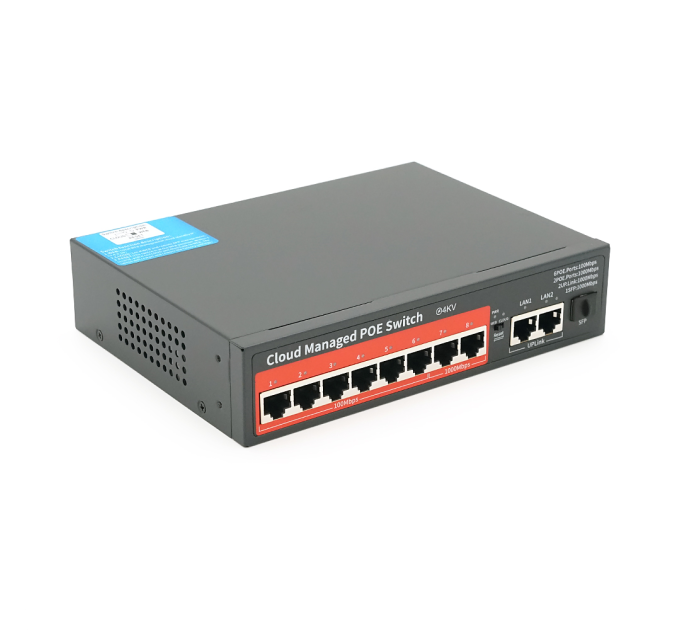 8-портовий керований PoE комутатор YOSO YO308G -120 з 6 портами POE 100Мбіт + 2 POE 1000Мбіт + 2 UP-Link 1000Мбіт + 1 SFP, 52V / 120W. APP-Amitres