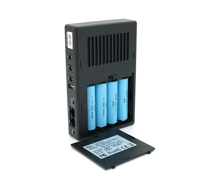 ДБЖ UPS-18W DC1018P YT45103 для роутерів / комутаторів / PON / POE-430, 5 / / 9 / 12V, 1A, 10000MAh(знімні 4*2500MAh), Black, BOX