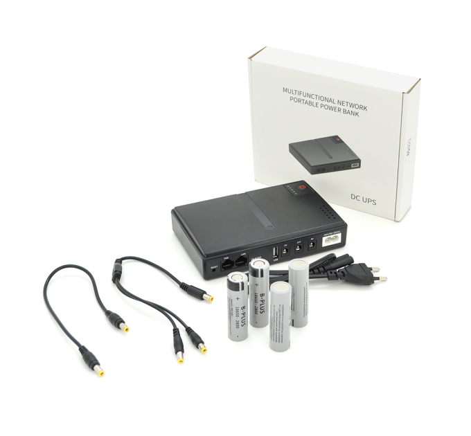 ДБЖ UPS-18W DC1018P YT45453 для роутерів / комутаторів / PON / POE-430, 5 / / 9 / 12V, 1A, 11200MAh(знімні 4*2800MAh), Black, BOX