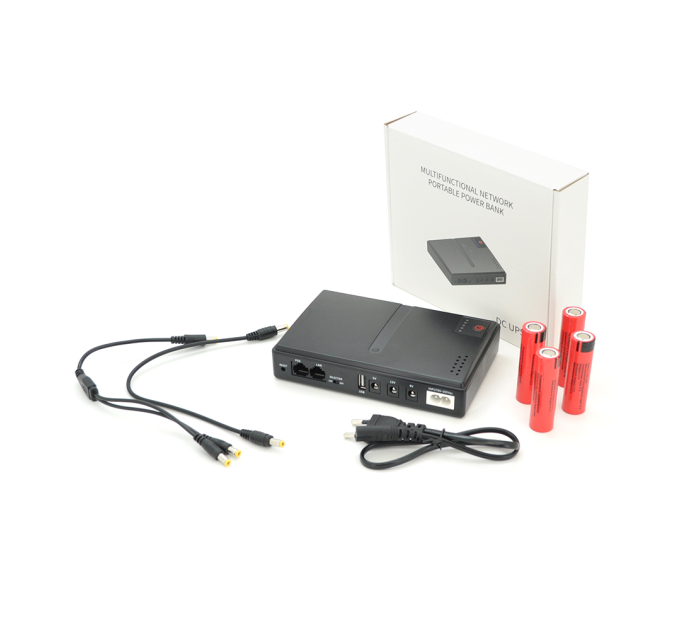 ДБЖ UPS-18W DC1018P YT45454 для роутерів / комутаторів / PON / POE-430, 5 / / 9 / 12V, 1A, 12800MAh(знімні 4*3200MAh), Black, BOX