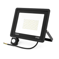 Прожектор LED з датчиком руху Ritar ZB-PGGY-100W, 100W, SMD2835, IP65, 8000Lm, 6500K (100%), Ra>70, 271*200*40mm, Black