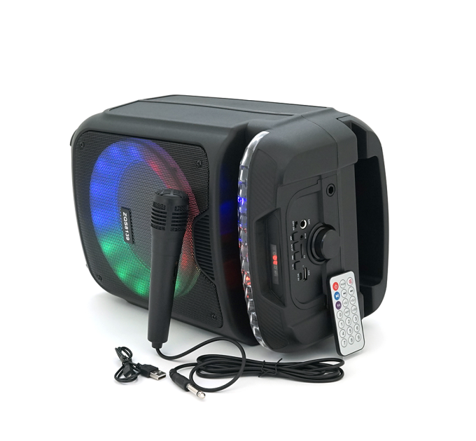 Акустична система з підсвічуванням ZQS8139, 15W, вбудований акум 3600mAh, живлення від USB кабелю, Black, Box