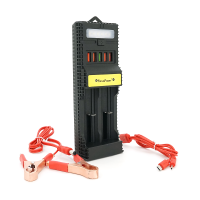 Портативний HUB ZS-12 / 5 з крокодилами на 5*USB2.0 (3А-5A), 2осередки-АА, led, живлення 12В, Black, Box