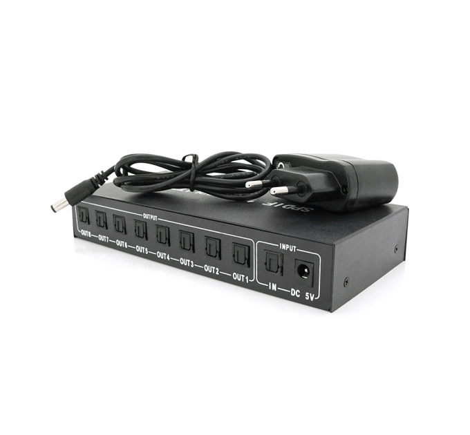 Цифровий оптичний роздільник звуку SPDIF / Toslink 1x8