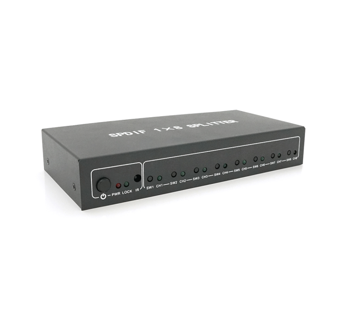 Цифровий оптичний роздільник звуку SPDIF / Toslink 1x8