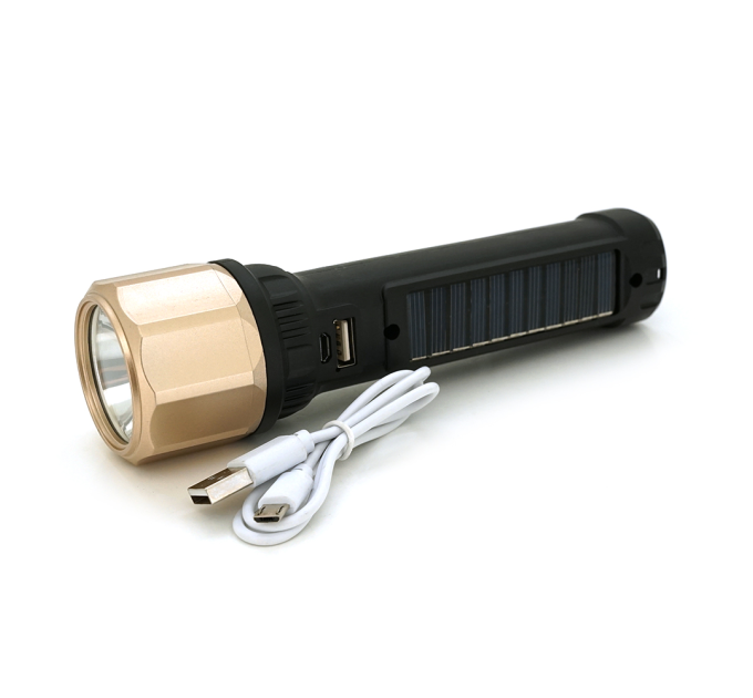 Ліхтар ручний ZHONGYONG ZY-2021, Solar, LED CreeXPE+COB, 2 режими+COB, microUSB, USB вихід, 175х50х32, IP40 , OEM