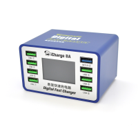 Зарядна станція з цифровою індикацією MECHANIC iCharge 8A, 7*USB-A, QC3.0-5В3А,9В2A,12В1.5А, 220V / 45W.134*105*65mm
