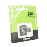 Карта пам'яті Kingston Canvas Select Plus Gen3 microSDHC Class 10 UHS-I А1 (R-150MB / s) , 128GB Карта пам'яті Kingston Canvas Select Plus Gen3 microSDHC Class 10 UHS-I А1 (R-150MB / s) , 128GB