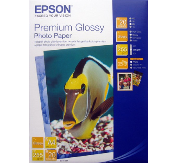 Фотопапір Premium Glossy А4, 20 арк Epson (C13S041287)