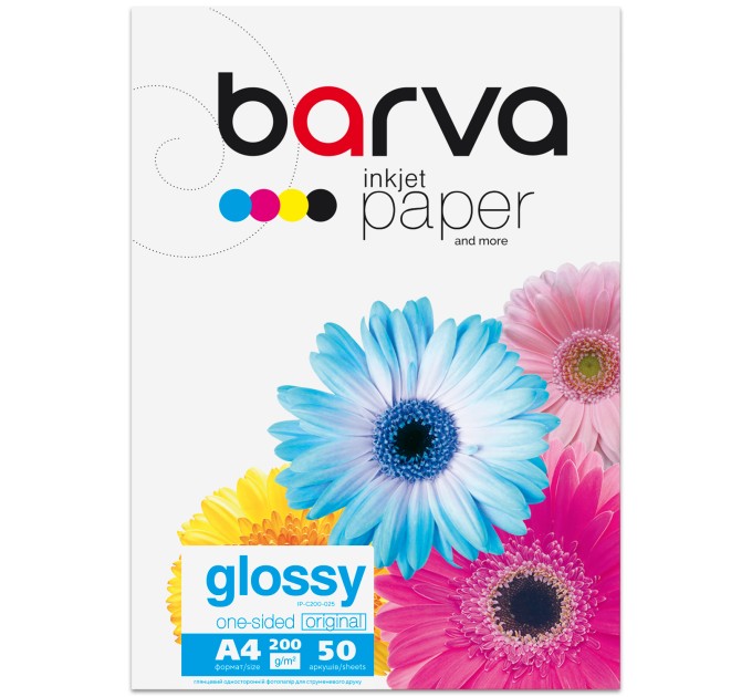 Фотопапір глянцевий 200 г/м2, А4, 50 арк Original Barva (IP-C200-025)
