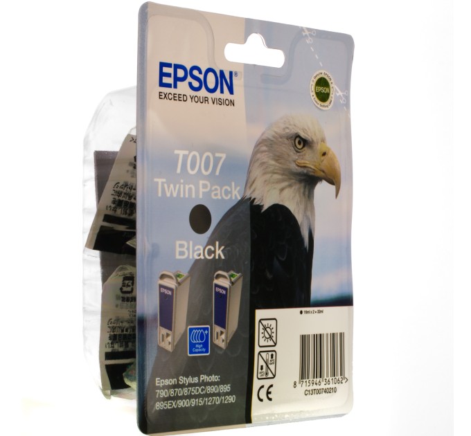 Комплект картриджів T007402 чорний, 2 шт Epson (C13T00740210)