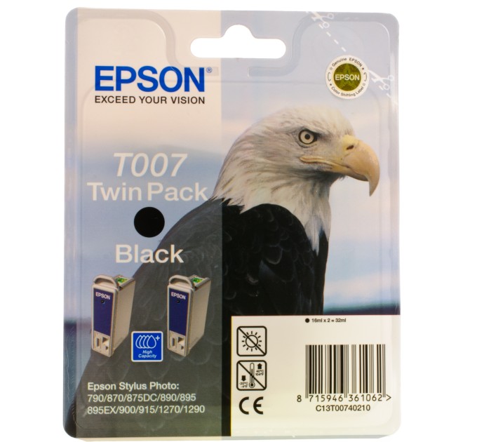 Комплект картриджів T007402 чорний, 2 шт Epson (C13T00740210)