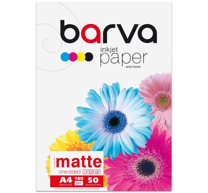 Фотопапір матовий 180 г/м2, А4, 50 арк Original Barva (IP-A180-032)