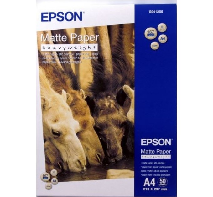 Фотопапір Matte Paper-Heavyweight A4, 50 арк Epson (C13S041256)