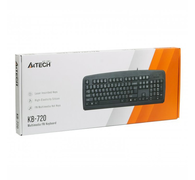 Клавіатура USB, чорна A4Tech (KB-720 USB (Black))
