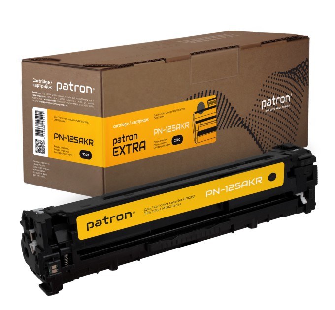 Картридж сумісний HP 125A (CB540A) чорний Extra Patron (PN-125AKR)