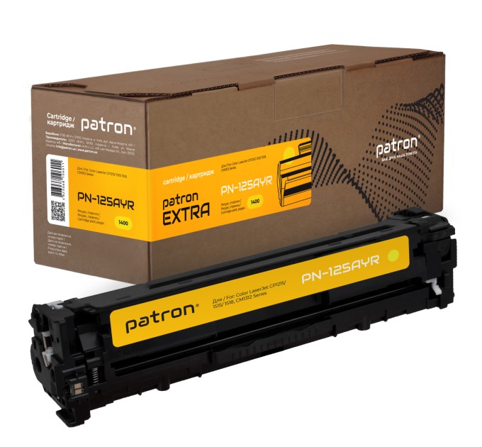 Картридж сумісний HP 125A (CB542A) жовтий Extra Patron (PN-125AYR)