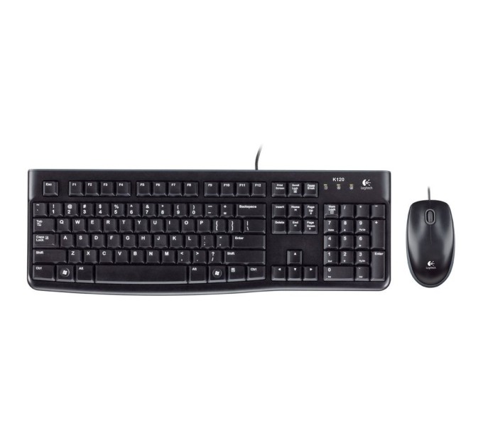 Комплект клавіатура та миша дротовий MK120 Corded Combo, UA, чорний Logitech (920-002563)