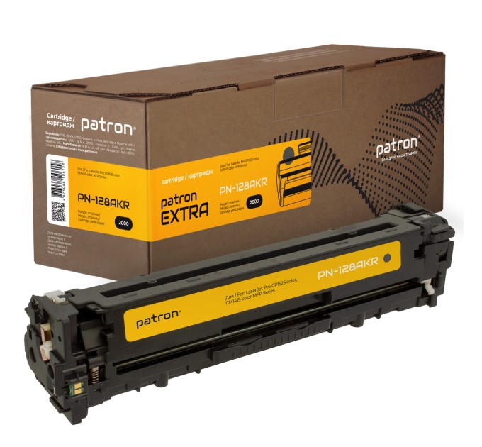 Картридж сумісний HP 128A (CE320A) чорний Extra Patron (PN-128AKR)