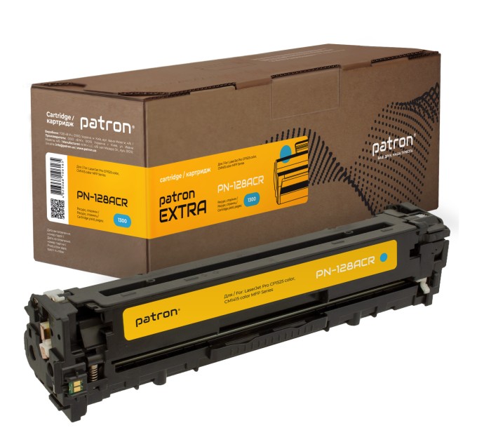 Картридж сумісний HP 128A (CE321A) блакитний Extra Patron (PN-128ACR)