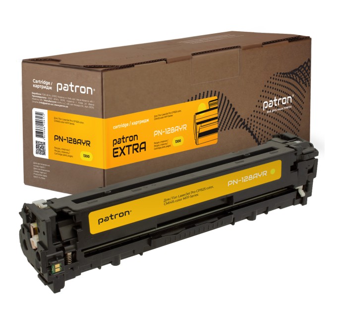 Картридж сумісний HP 128A (CE322A) жовтий Extra Patron (PN-128AYR)
