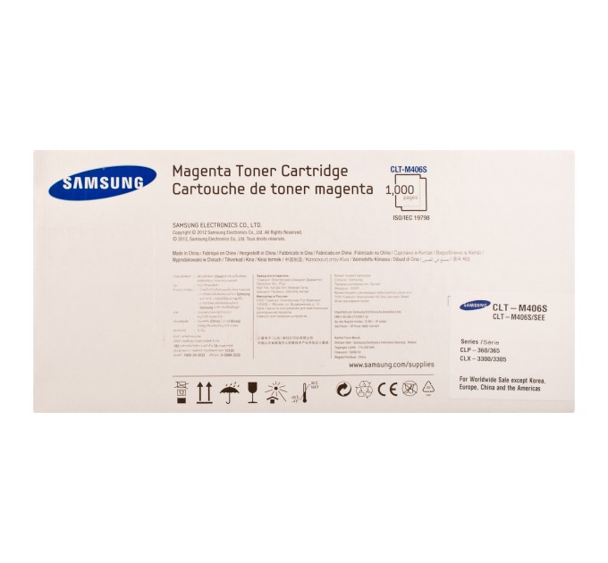 Тонер-картридж CLT-M406S пурпуровий Samsung (SU254A)