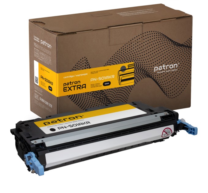 Картридж сумісний HP 501A (Q6470A) чорний Extra Patron (PN-501AKR)