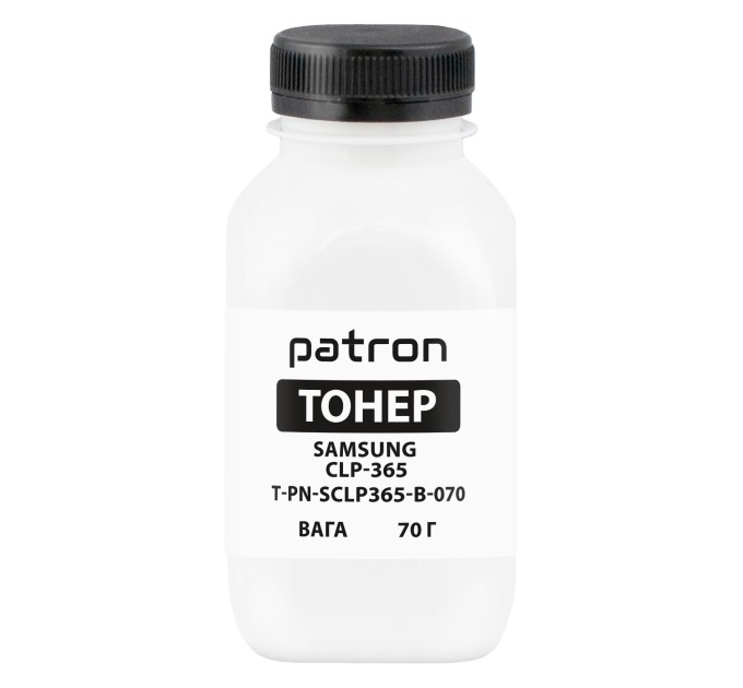 Тонер Samsung CLP-365 флакон, 70 г, чорний Patron (PN-SCLP365-B-070)