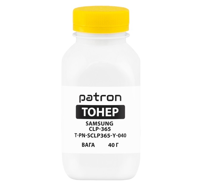 Тонер Samsung CLP-365 флакон, 40 г, жовтий Patron (PN-SCLP365-Y-040)