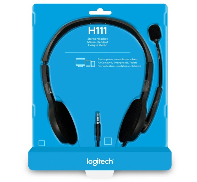 Гарнітура дротова  H110 Stereo, сіро-срібляста Logitech (981-000271)