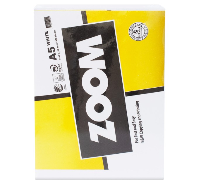 Папір офісний A5, 80г/м, 500 арк, Клас С, Zoom Storaenso (ZOOM-A5-500)